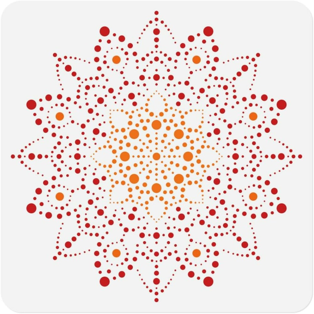 X Home Decor - Noktalı Mandala Şablonu 11,8 x 11,8