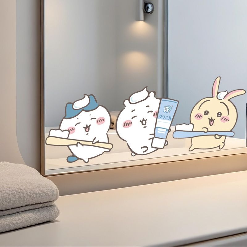 Vanity Home Decor - Sıcak Chiikawa Ayna Çıkartmaları Güçlü Yapışkanlı