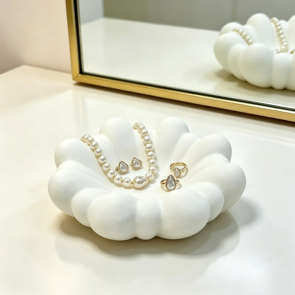 Vanity Home Decor - Çiçek Şekilli Takı Tepsisi, 3D Baskılı