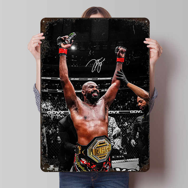 Victory Home Decor - Jon Jones Zafer Kutlama Metal Posteri