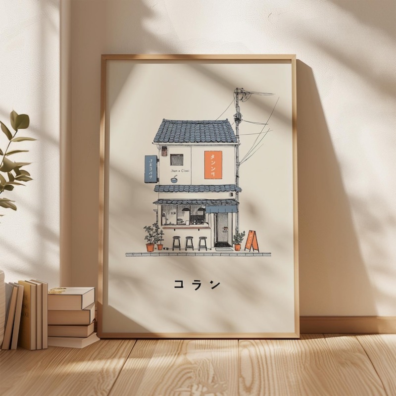 Home Decor Design Interior - 1 adet Japon Ramen Dükkanı Kanvas