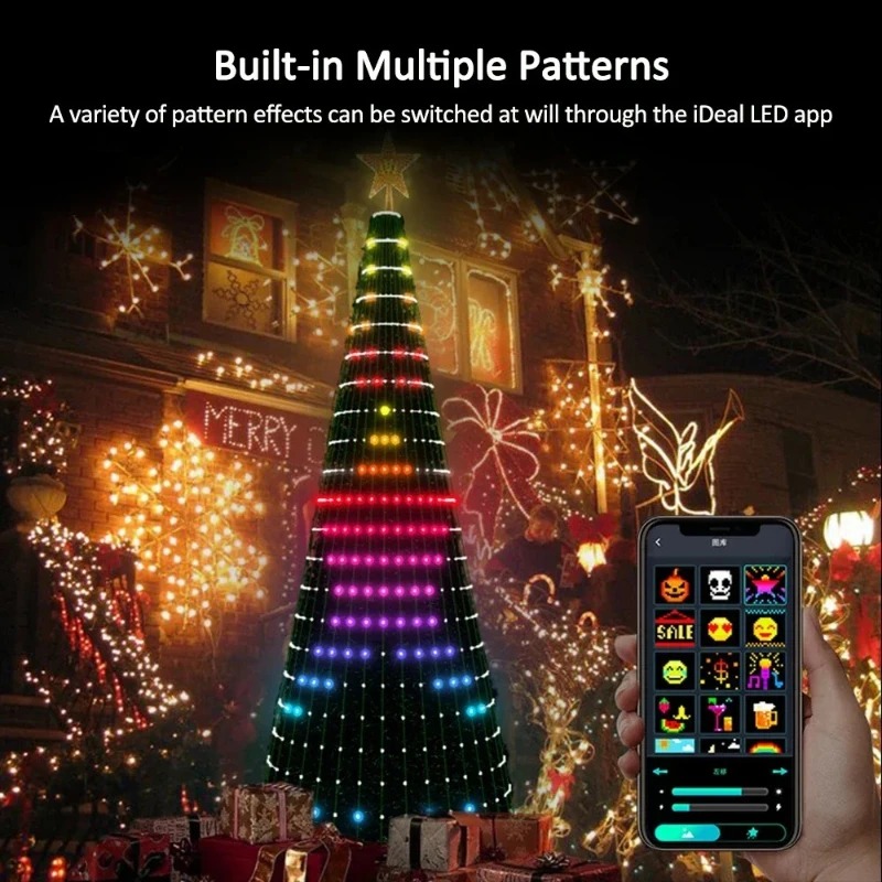 Home Decor Xmas - Noel Yıldızı Ağaç Işıkları RGB LED,