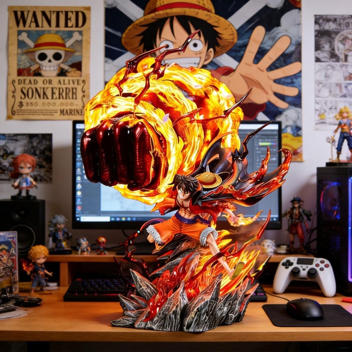 Home Decor Design Interior - LZ Karmik Ateş Luffy 35CM Işıklı