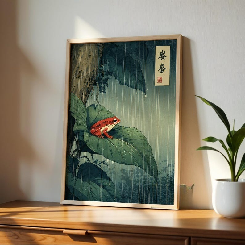 Home Decor Aesthetic Pinterest - 1 adet japon kurbağa tuval duvar