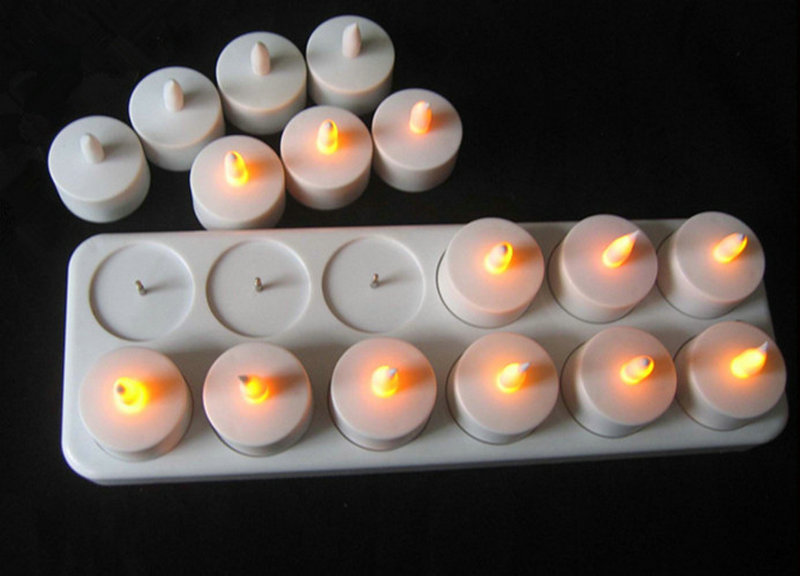 Home Decor Xmas - 12'li Set Şarj Edilebilir LED Mum