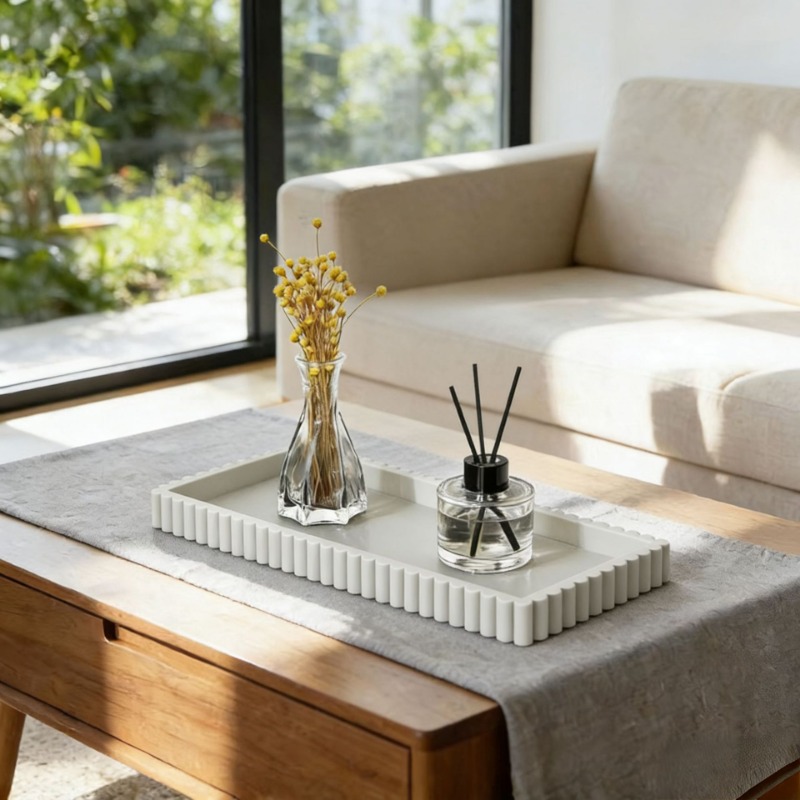 Vanity Home Decor - Silikon Oluklu Kenarlı Saklama Tepsisi, Gıda