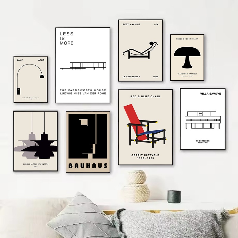 Home Decor Design Interior - Klasik Farnsworth Evi Bauhaus Tasarım Soyut