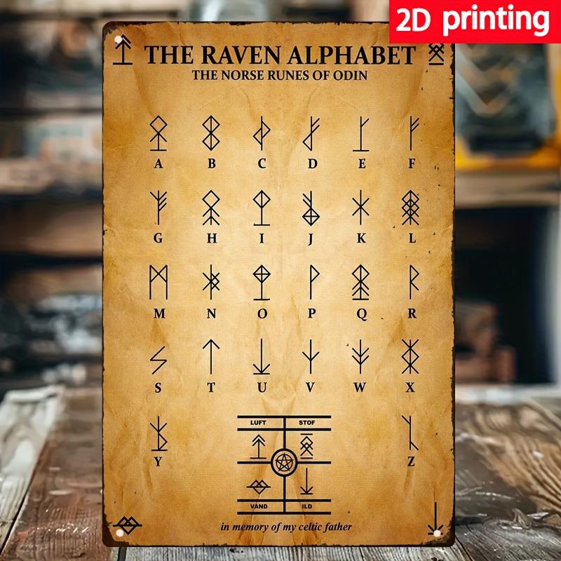 X Home Decor - 2D Düz Vintage Eskitilmiş Viking Tarzı