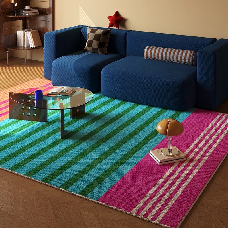 Home Decor Dopamine - VIKAMA Dopamin Renkli Şerit Alan Kilim