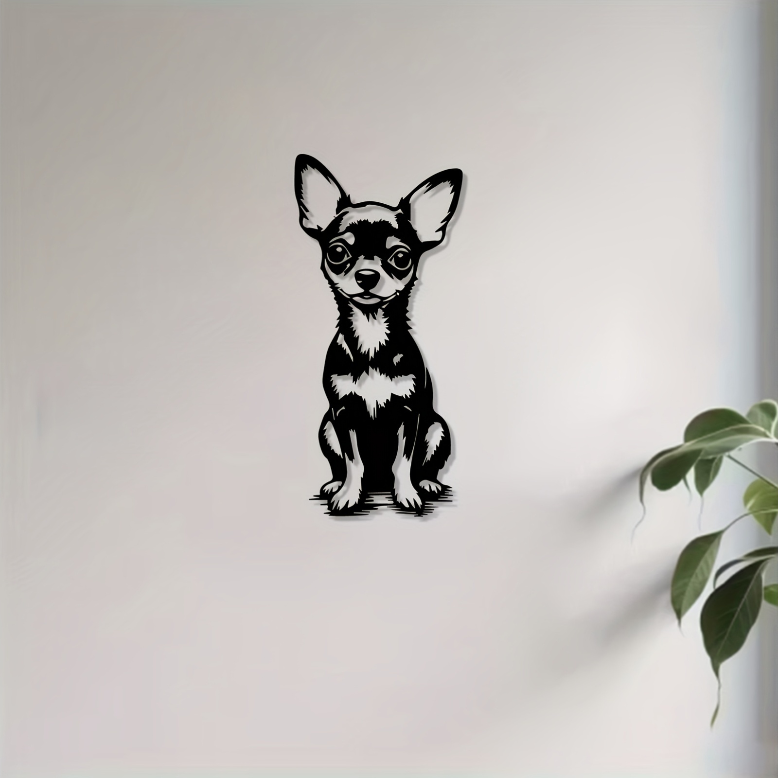 Home Decor Design Interior - Modern Metal Duvar Sanatı Sevimli Chihuahua