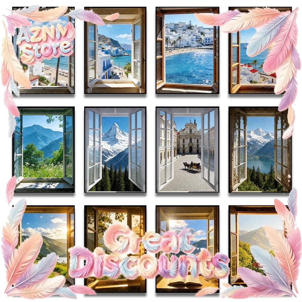 Home Decor Essentials - Açık Pencere Poster Baskısı Oturma Odası