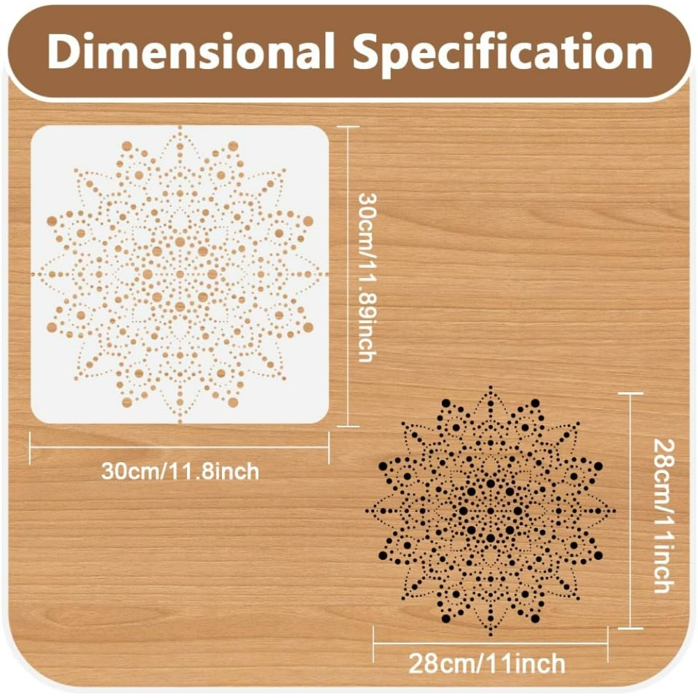 Noktalı Mandala Şablonu 11,8 x - X Home Decor incelemesi ve fiyatı