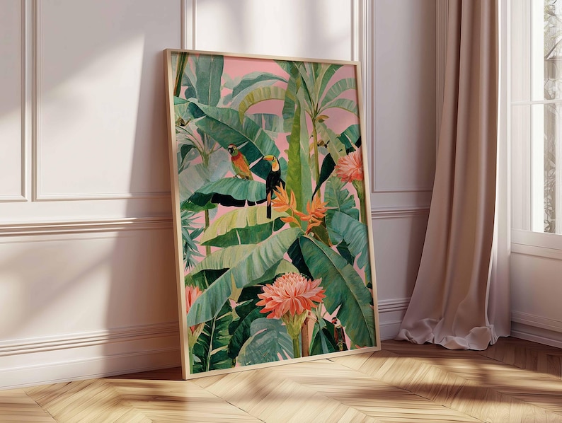 1 adet Retro Tropikal Kanvas P - Home Decor Design Interior incelemesi ve fiyatı