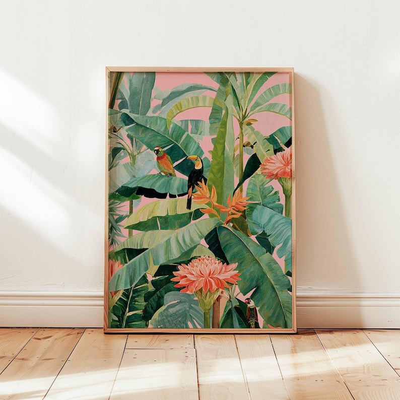 1 adet Retro Tropikal Kanvas P - Home Decor Design Interior incelemesi ve fiyatı
